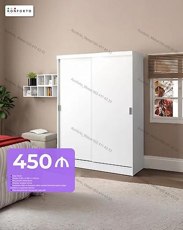куплю шкаф купе: Ağ rəngli sürgülü qapılı dolab - Ölçülər: 2.55 m (h) x 2.00 m (e) x — 1