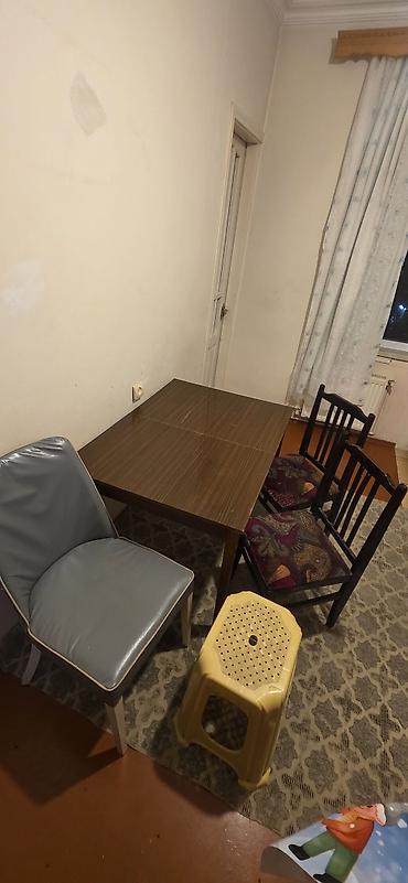 ikinci el stol stul: Mətbəx üçün, İşlənmiş, Açılan, Dördbucaq masa, 4 stul — 1