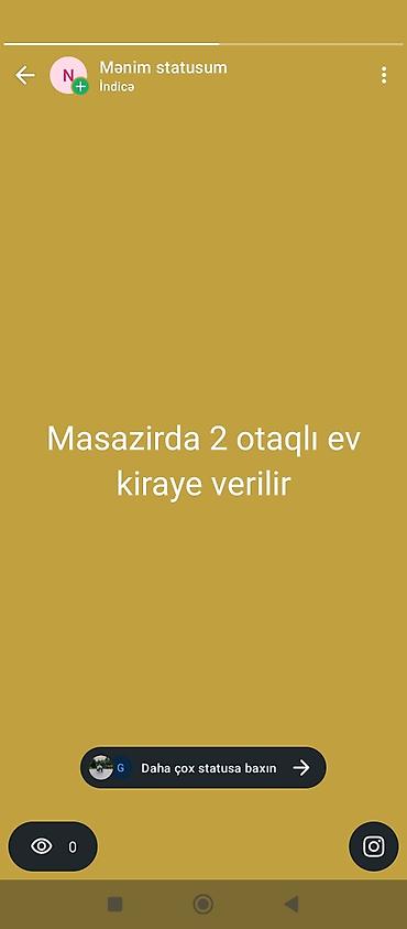ecemide kiraye evler 2026: Masazırda 2 otaqlı mənzil kirayə verilir. Təsvir: - Rahat — 1