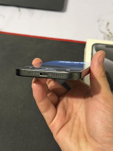 Уюлдук телефондор жана аксессуарлар: IPhone 15 Pro, Колдонулган, 256 ГБ, Black Titanium, Коргоочу айнек, Каптама, Куту, 83 % — 5