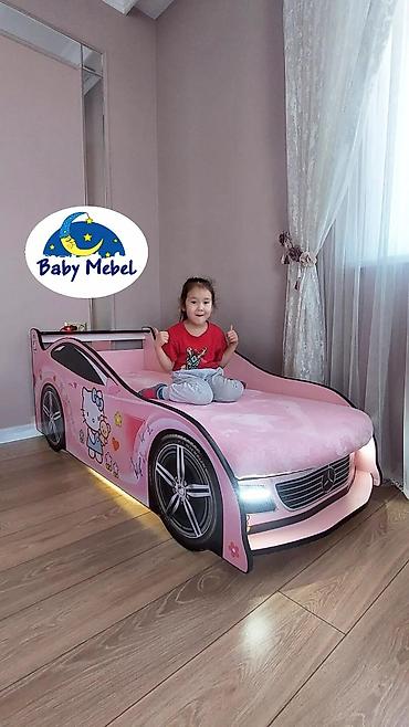 Детские односпальные кровати: Детская односпальная кровать, Новый, Для мальчика, Для девочки, С матрасом, ДСП, Бесплатная доставка — 11