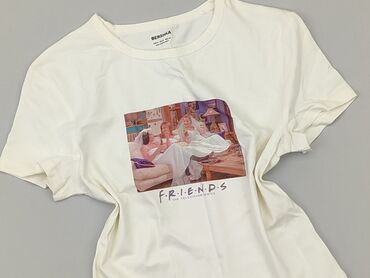 białe t shirty damskie z aplikacją: Футболка, Bershka, M, стан - Ідеальний