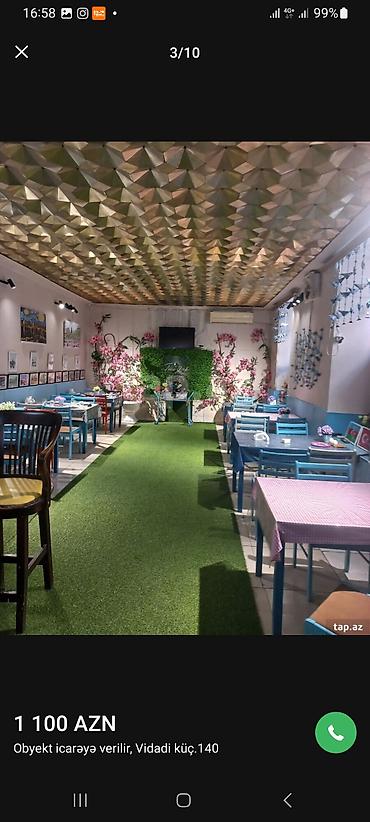 kafe stolari: Obyekt icarəyə verilir – Vidadi küç. 140 - Təyinat: hazır ictimai — 6