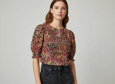 sukienki w kwiaty plus size: H&M, Women's blouse, size L (EU 40)