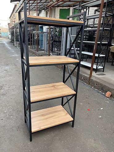 Стеллажи: Металлический стеллаж в современном стиле лофт - Конструкция: прочная — 1