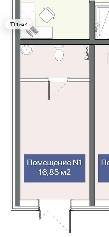 дордой склад: Помещение в ЖК «Алтай», район нового Ошского рынка. - Площадь: 16,85 — 1
