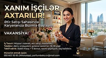 Satış: Satış məsləhətçisi tələb olunur, Yalnız qadınlar üçün, 18-29 yaş, Təcrübəsiz, Aylıq ödəniş — 1