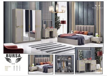 Divanlar: İkinəfərlik çarpayı, Dolab, Termo, 2 tumba, Türkiyə, Yeni