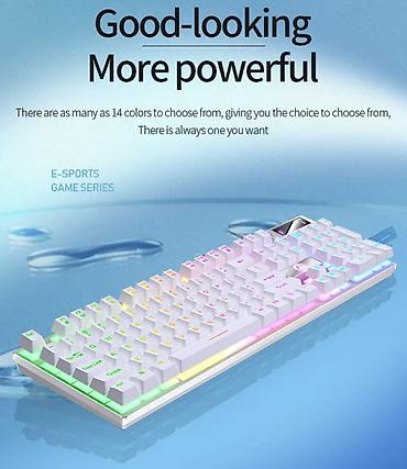kral games: RGB arxa işıqlı oyun klaviaturası – White ( tək rəng tək model) - — 1