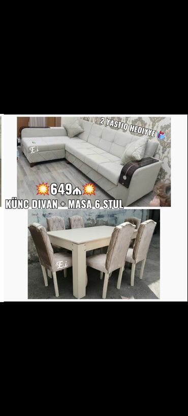 Divan və masa dəstləri: Yeni, Künc divan, Qonaq otağı üçün, Açılmayan, Türkiyə — 12