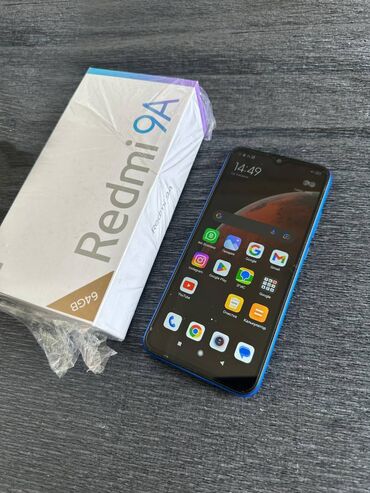 смартфоны snopow: Xiaomi, Redmi 9A, Б/у, 64 ГБ, цвет - Синий, 2 SIM