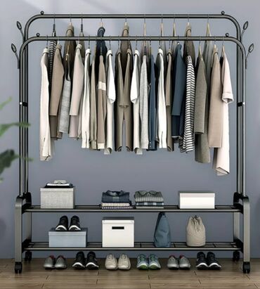 Кронштейны, стойки: Кронштейн Для одежды, Материал: Металл, На колесах, Новый — 4