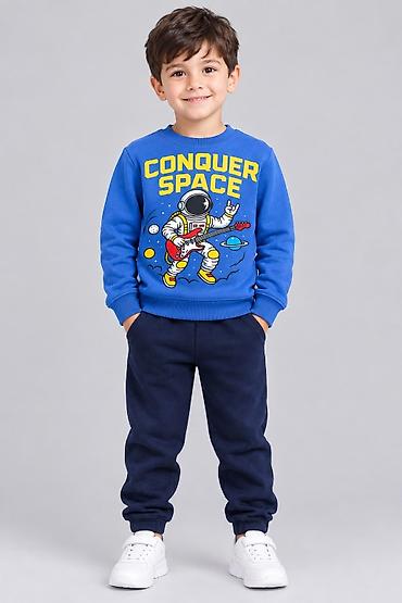 Кофты и свитеры: Uşaq üçün kosmik motivli svitşot - Model: “CONQUER SPACE” yazılı at lalafo.az — 1 Кофты и свитеры: Uşaq üçün kosmik motivli svitşot - Model: “CONQUER SPACE” yazılı — 1