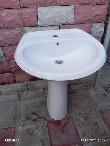 hamam xoncasi: Ayaqüstü keramika əl-üz yuma çanağı (pedestal lavabosu) - Material — 3