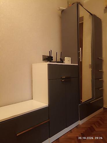 koridor üçün dolap: Dəhliz üçün modul mebel dəsti - Rəng: tünd boz fasadlar + ağ — 3