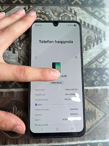 Digər mobil telefonlar: ⛔Samsumg A26 5G⛔ 256/GB Yaddaş 8/RAM Plus Karıbkasında + Çexolda — 6