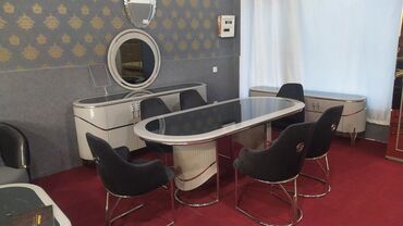 Masa və oturacaq dəstləri: Qonaq otağı üçün, Yeni, Açılmayan, Oval masa, 8 stul — 3