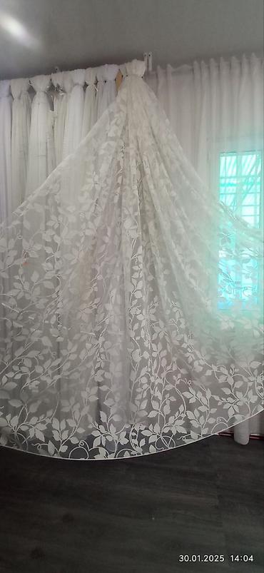 Тюли: Воздушная тюль с вышивкой «перья» - Полупрозрачная тюль в — 17