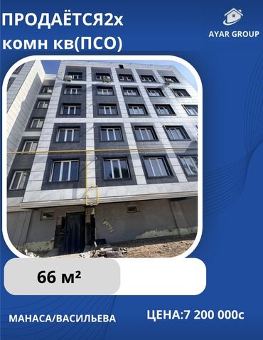 дом последующим выкупом: 2 бөлмө, 66 кв. м, ПСО (өзү оңдоп түзөтүп бүтүү үчүн)