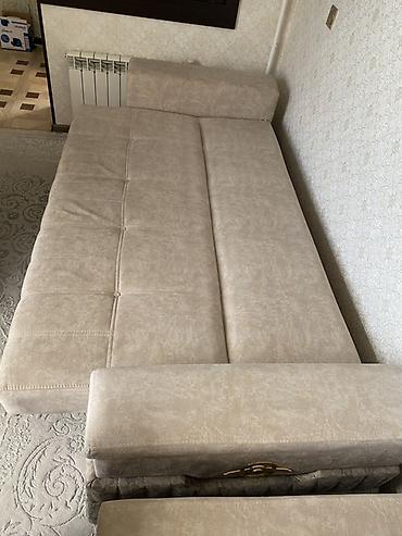 Divan və kreslo dəstləri: Bej rəngdə transformasiya olunan yumşaq mebel dəsti - Tərkib: 1 divan — 6