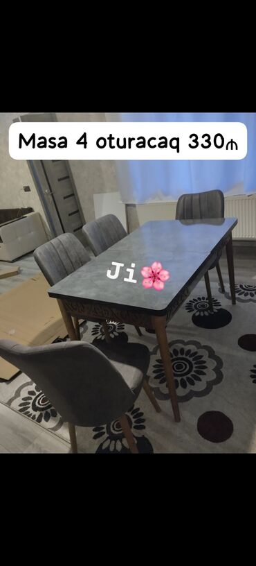 Masa və oturacaq dəstləri: Qonaq otağı üçün, Açılmayan, Dördbucaq masa, 4 stul -da lalafo.az — 6 Masa və oturacaq dəstləri: Qonaq otağı üçün, Açılmayan, Dördbucaq masa, 4 stul — 6