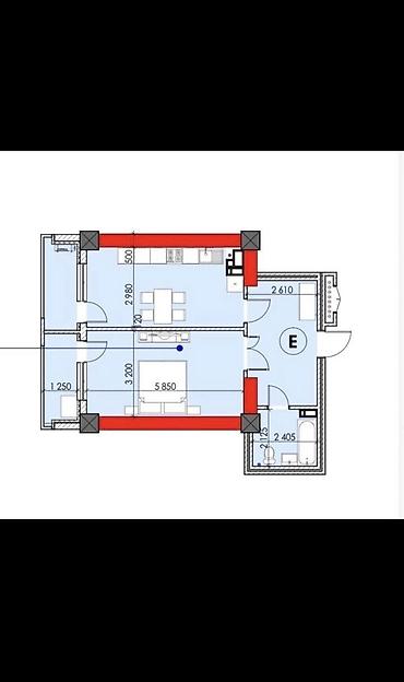 60: 2 комнаты, 60 м², Асанбай мкр Элитка, 13 этаж, ПСО (под самоотделку) — 1