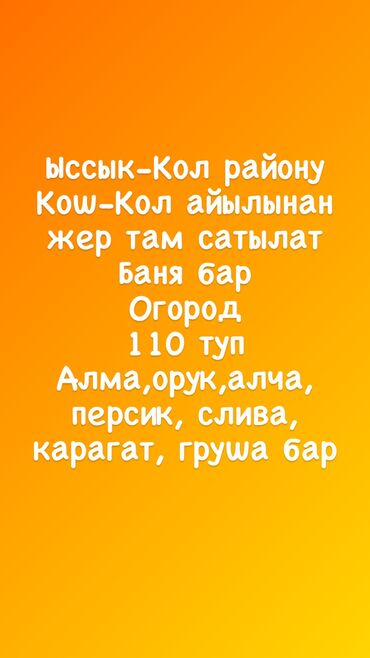 фучика 18 а: Ыссык-Кол району Кош-Кол айылынан жер там сатылат Баня бар 17 сотых