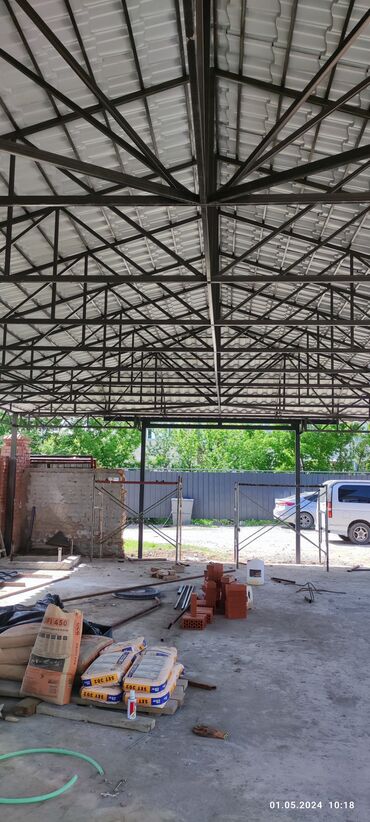 Кровля крыши: Изготовление и монтаж металлоконструкций навесов магазинов и ангаров — 14