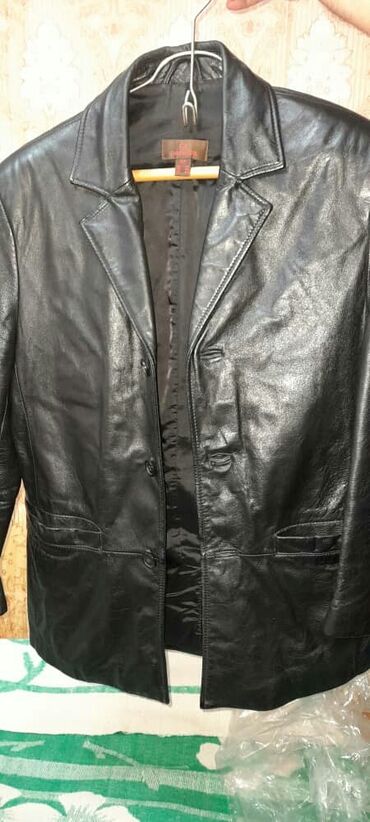 кожанный пиджак мужской: Костюм 4XL (EU 48), цвет - Коричневый