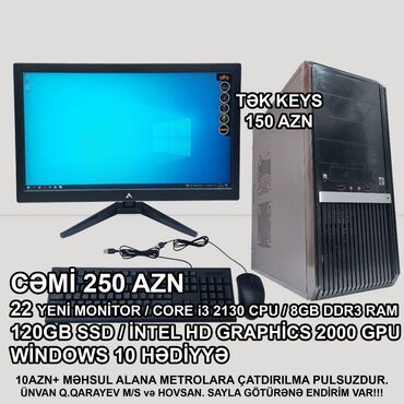 Videokartlar: ⭐TƏK KEYS – 150 AZN ⭐22” Yeni Monitorla dəst – 250 AZN