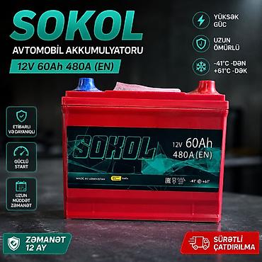 4 göz ehtiyat hisseleri: SOKOL avtomobil akkumulyatoru Akumlyator kredit - Gərginlik/ Tutum/ — 1