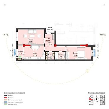 Новостройки от застройщика: Построен, Элитка, 2 комнаты, 76 м² — 17