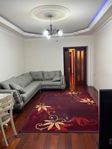 Uzunmüddətli kirayə mənzillər: 1 otaqlı mənzil – tam mebel və texnika ilə - Geniş işıqlı zal: L — 1