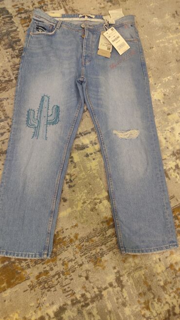 Cins şalvar: Zara boyfit Yeni etiketi üzerinde Zara Mango Bershka Stradivarius — 7