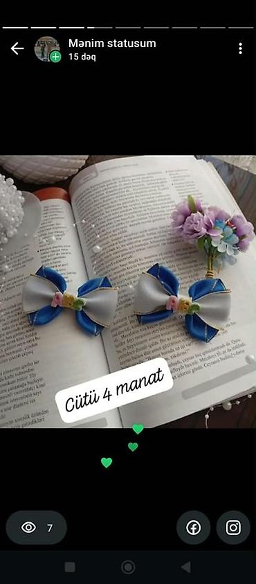 saç yuma: Məktəb üçün əl işi bant və aksesuarlar - Rəng: mavi-ağ, qızılı — 4