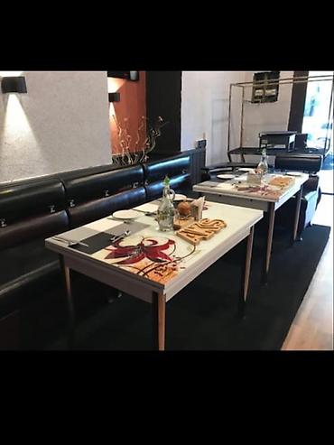 restoran aksesuarları: Kafe/restoran üçün dekorativ yemək masaları - Ölçü: təxmini 120×70 sm — 2