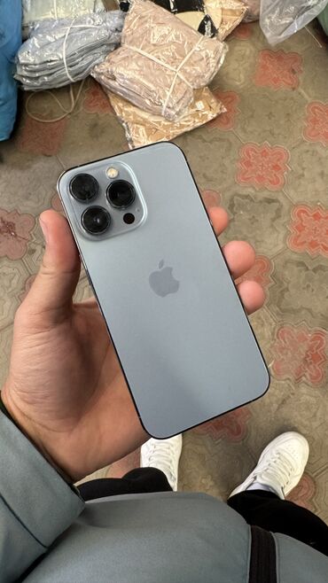 айфон 13 копия: IPhone 13 Pro, Б/у, 128 ГБ, Голубой, Коробка, Чехол, 78 %