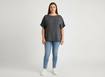 bluzki bawełniane dekolt łódka: Women's blouse, size 2XL