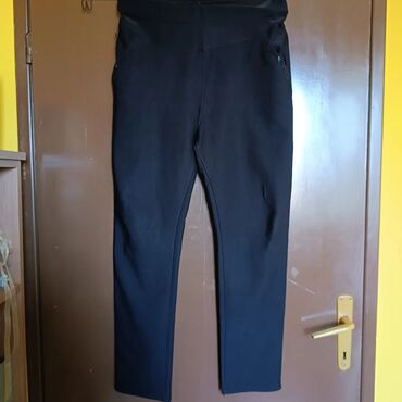 crne pantalone prate liniju tela ravne nogavice: 5XL (EU 50), Normalan struk, Ravne nogavice