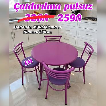 Yeni Mərmər masa dəsti📌 Qatlanan masa+4 stul📌 Qiymət: 259₼ lalafo.az -da Yeni Mərmər masa dəsti📌 Qatlanan masa+4 stul📌 Qiymət: 259₼