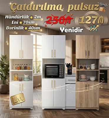 Мебель: Mətbəx şkafı – çoxfunksiyalı model Ölçülər: - Hündürlük: 2 m - En: 70 — 1