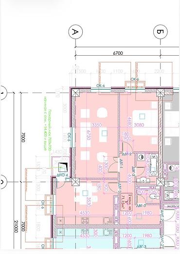 уровневая: 2 комнаты, 70 м², Боконбаева/Уметалиева Элитка, 5 этаж, ПСО (под самоотделку) — 2