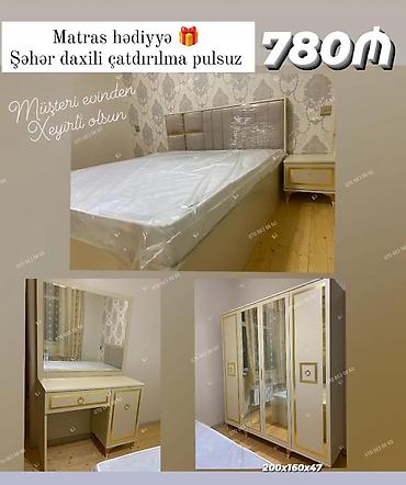 Yataq otağı dəsti Komplekt: - Yataq çarpayısı (başlıqla) - İki ədəd