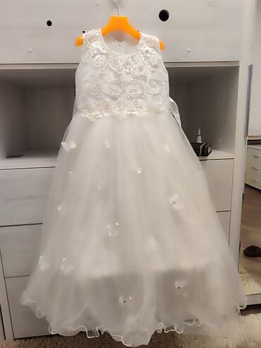 Платья: Детское платье, цвет - Белый, Б/у — 3