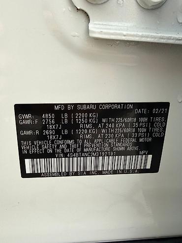 Subaru: Subaru Outback: 2021 г., 2.5 л, Вариатор, Бензин, Универсал — 25