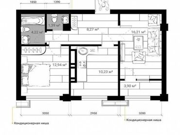 Магазины: 2 комнаты, 57 м², Элитка, 9 этаж, ПСО (под самоотделку)