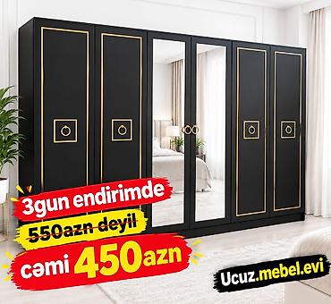 Qapılı paltar şkafı – geniş tutumlu, güzgülü model - Rəng və dizayn lalafo.az -da Qapılı paltar şkafı – geniş tutumlu, güzgülü model - Rəng və dizayn