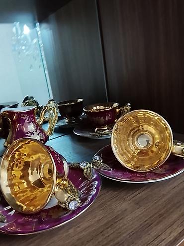nimçə: Çay dəsti, rəng - Bənövşəyi, Keramika, 6 nəfərlik — 3
