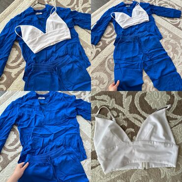 детский костюм санты: Комплект, цвет - Голубой, Б/у