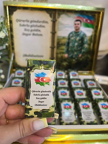 ad gunu paltarlari: Fərdi hərbi temalı şokolad dəsti - Məhsul: Kamuflyaj dizaynlı fərdi — 2